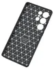 The back of a black phone case with a geometric pattern. Produktbild-Vorschau