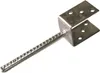 A metal U-shaped post anchor with a rebar-like spike, isolated on a white background. Produktbild-Vorschau