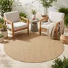 Tapiso Teppich YUCANA Rund Outdoor Beige Balkon Produktbild-Vorschau 1