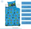 A children's bedding set with a Brawl Stars theme, displayed flat with a pillow and duvet cover. Informational text is present on the right side. Produktbild-Vorschau