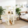A cat tree with two cats in a bedroom setting. Náhled obrázku produktu