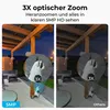 Comparison of camera zoom and clarity, showing a dog in a backyard setting. Produktbild-Vorschau