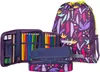 A set of school supplies including a pencil case and a drawstring bag, all with a floral pattern. Produktbild-Vorschau
