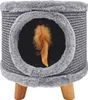 Griffoir robuste pour chat, petit 38cm, gris avec plume et Voir les images du produit 1