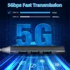 A USB hub with multiple ports is shown with large '5G' text behind it, against a dark blue background with light blue lines. Produktbild-Vorschau