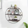 FATIVO Étagère Murale en Bois – Étagère Ronde à 3 Niveaux Voir les images du produit 2