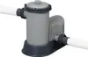 A gray and dark gray pool filter pump with white hoses attached. Produktbild-Vorschau