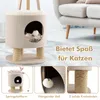 A collage of images showcasing a cat scratching post and house, with text highlighting its features and benefits for cats. Voir les images du produit