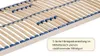 A close-up view of a wooden slatted bed base, showing the adjustable firmness mechanism. Produktbild-Vorschau
