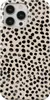A close-up, top-down view of a phone case with a dalmatian-like print. Anteprima dell’immagine prodotto