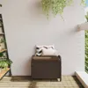 vidaXL Záhradná stolička s vankúšom hnedá 58x46x46 cm Poly Náhľad obrázku produktu 3