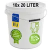 plasteo® Secchio da 10x 20 litri con coperchio Secchio in Anteprima dell’immagine prodotto 1