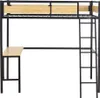 Letto a soppalco con scrivania "Ethan" - 90 x 190 cm - Nero Anteprima dell’immagine prodotto 4