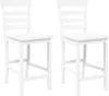 Two white bar stools are shown against a white background. Voir les images du produit