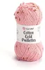 YarnArt Baumwolle Gold Paillettes 7108 Rosa Paillettengarn Produktbild-Vorschau 1