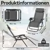 UISEBRT 2 Stück Dunkelgrau Faltbarer Liegestuhl, Produktbild-Vorschau 2