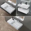doporro Lavabo Suspendu Blanc 90cm Vasque à Poser Lave Voir les images du produit 4