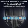 Close-up of internal components of a device, possibly a speaker or charging dock, with glowing blue waves indicating sound or signal transmission. Produktbild-Vorschau