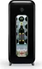 A black wine cooler with a glass door, showing bottles of wine and cans of beverages inside. Náhľad obrázku produktu