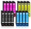 A collection of printer ink cartridges arranged in rows. Produktbild-Vorschau
