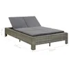 vidaXL 2-Personen-Sonnenliege mit Auflage Grau Poly Rattan Produktbild-Vorschau 12