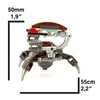 A close-up, studio shot of a LEGO Droideka model against a white background, with measurement indicators. Produktbild-Vorschau