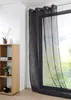 Fertiggardine Ösengardine einfarbig Voile Struktur schwarz Produktbild-Vorschau 2