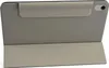 The back of a tablet case is shown in an open position, revealing the inside of the case and the back of a tablet. Voir les images du produit