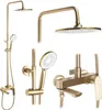 A collage of different parts of a gold shower set. Anteprima dell’immagine prodotto