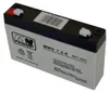 A close-up, slightly angled view of a sealed lead-acid battery. Produktbild-Vorschau