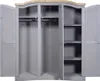 vidaXL Kleiderschrank Mexiko Stil Kiefernholz 3 Türen Grau Produktbild-Vorschau 3