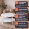SalesFever Couchtisch rund | mit 2 Ablagen | Glasplatte Produktbild-Vorschau 4