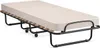 A folding bed with a mattress on a white background. Voir les images du produit
