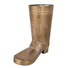 Clayre & Eef Pflanzenhalter Stiefel 37 cm Goldfarbig Metall Produktbild-Vorschau 2