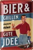 Retro Blechschilder Grillen - Bier und GRILLEN immer eine Produktbild-Vorschau 1