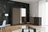 Kommode ROYAL 150 cm Sideboard Schiebetüren Schwarz + Wotan Produktbild-Vorschau 4