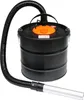 A black drum-style ash vacuum cleaner with an orange top and a silver nozzle attached to a black hose. Anteprima dell’immagine prodotto