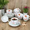 sada 6 šálků Marie s podšálky 6 osob porcelánové čajové Náhled obrázku produktu 5