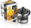 A product shot of a citrus juicer next to its packaging. The packaging shows oranges and juice, and the juicer is displayed prominently. Produktbild-Vorschau
