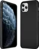 A black iPhone case is shown from two angles, one showing the side and screen, and the other showing the back with the camera cutout. Produktbild-Vorschau