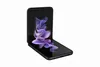 A black Samsung Galaxy Z Flip3 5G smartphone is shown in an open, angled position against a white background. Produktbild-Vorschau