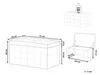 Diagrams showing the dimensions and weight capacity of a storage ottoman. Náhľad obrázku produktu