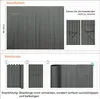The image shows installation and shortening instructions for a PVC privacy screen. Podgląd zdjęcia produktu