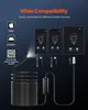Marketing image showing compatibility of an endoscope camera with different mobile devices and connection types. Produktbild-Vorschau