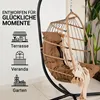 SereneLife Wiszący fotel z ramą – Wiszący fotel rattanowy Podgląd zdjęcia produktu 4