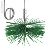 A close-up of a chimney brush with green bristles and a metal handle, against a white background. Produktbild-Vorschau