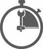 A graphic icon representing a stopwatch with a wrench and screwdriver inside, symbolizing quick repair or service. Podgląd zdjęcia produktu