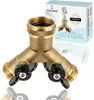 tecuro 2-Wege Y-Verteiler 3/4 Zoll mit 2 Absperrhähnen - Produktbild-Vorschau 1