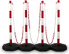 Bituxx 4x Absperrpfosten mit 3x Kette 1,50m Rot / Weiß Produktbild-Vorschau 2