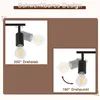 Two images showing a black lamp fixture with a light bulb, demonstrating its swivel functionality. Náhľad obrázku produktu